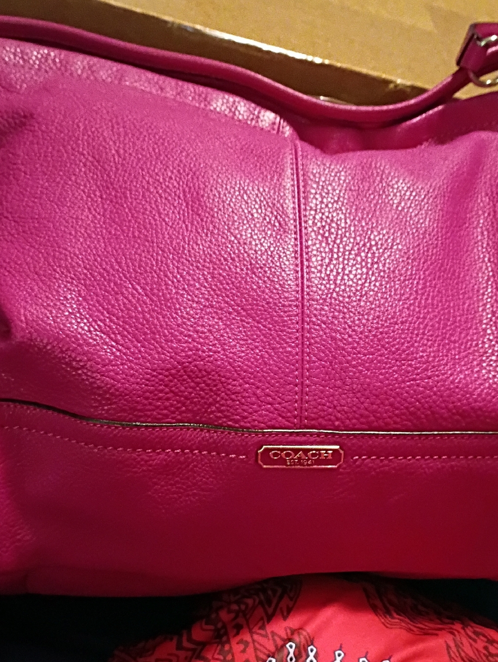 Coach Hot Pink Pebbled Leather Shoulder Bag